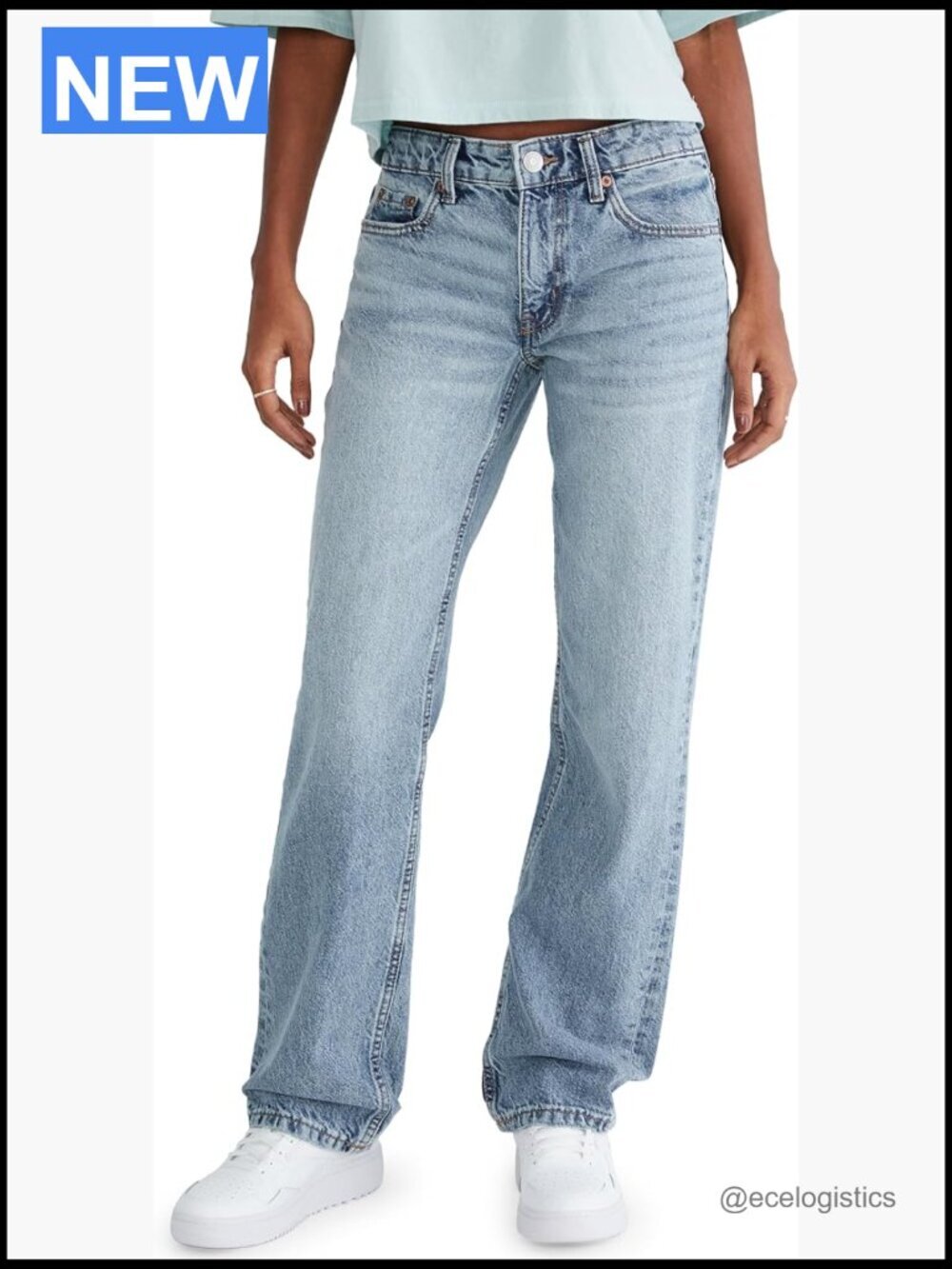 Y2K Low Rise Baggy Straight Leg Non-Stretch Denim Jeans